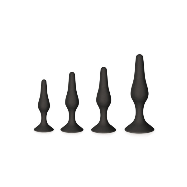Coffret 4 plugs plaisir anal noirs 